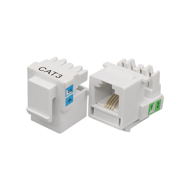 CAT3 RJ11 6P4C Conector trapezoidal perforado UTP de 90 grados