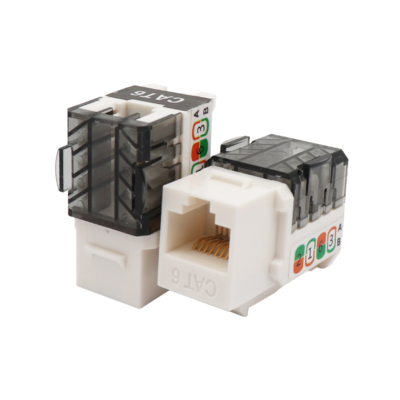 Conector trapezoidal perforado de 90 grados tipo delgado UTP CAT6