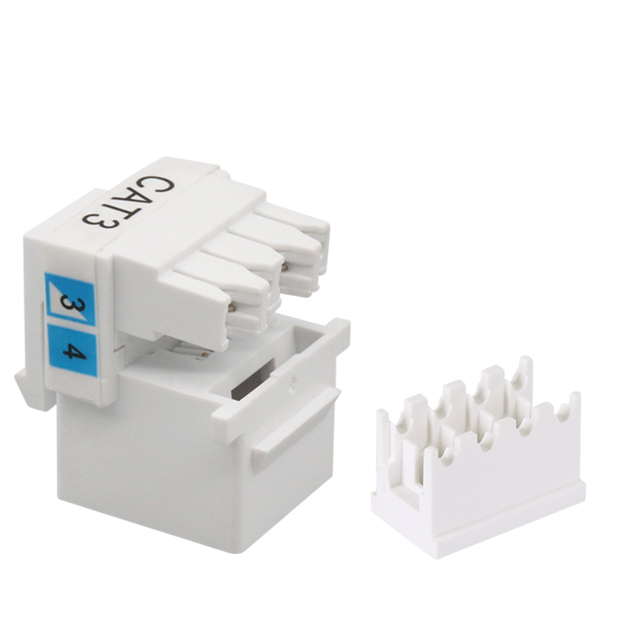 CAT3 RJ11 6P4C Conector trapezoidal perforado UTP de 90 grados