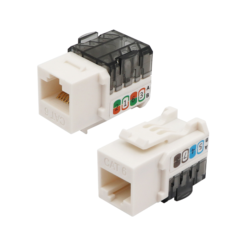 Conector trapezoidal perforado de 90 grados tipo delgado UTP CAT6