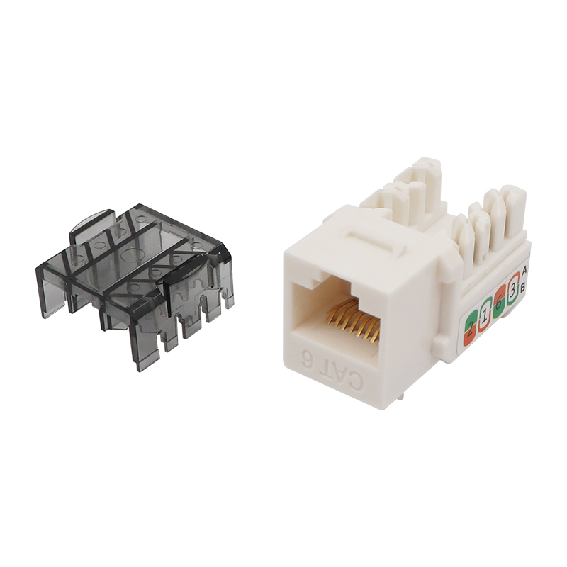 Conector trapezoidal perforado de 90 grados tipo delgado UTP CAT6