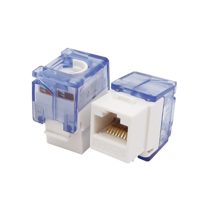 Conector trapezoidal sin herramientas CAT6A sin blindaje de 180 grados