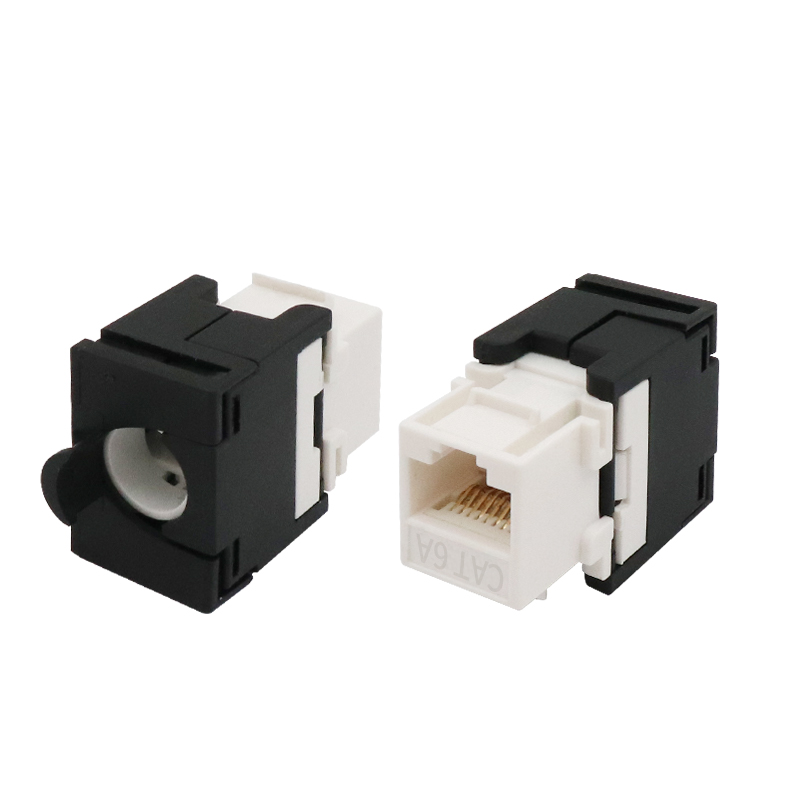 Conector trapezoidal sin herramientas CAT6A UTP de 180 grados