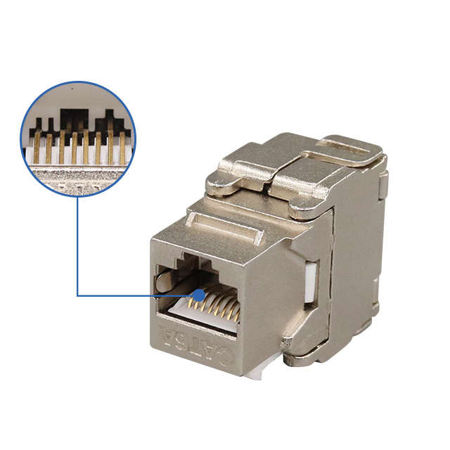 Aleación de zinc protegida CAT6A, conector trapezoidal sin herramientas de 180 grados