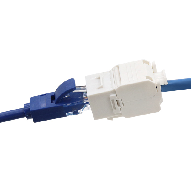 Conector trapezoidal sin herramientas CAT6A de 180 grados sin blindaje