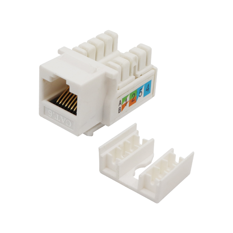 Conector trapezoidal perforado CAT6 UTP de 90 grados