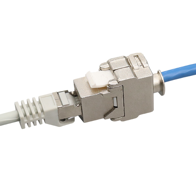 Aleación de zinc protegida CAT6A, conector trapezoidal sin herramientas de 180 grados