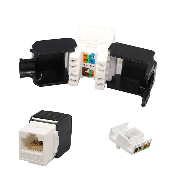 Conector trapezoidal sin herramientas CAT6A de 180 grados sin blindaje