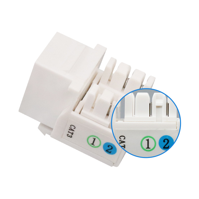 CAT3 RJ11 6P4C Conector trapezoidal perforado UTP de 90 grados