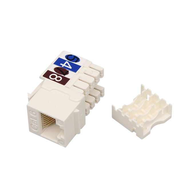 Conector trapezoidal perforado de 90 grados sin blindaje CAT6