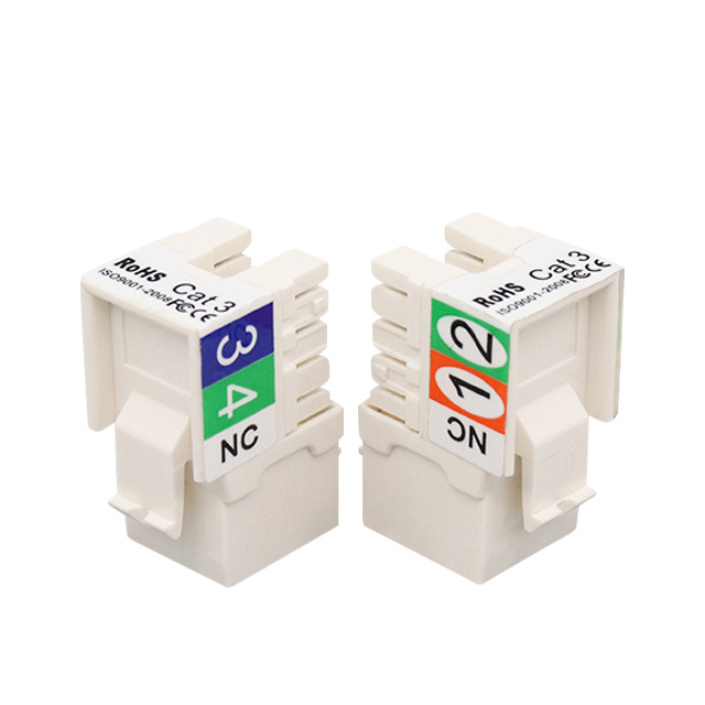 CAT3 RJ11 6P4C Conector trapezoidal perforador UTP de 90 grados Nuevo