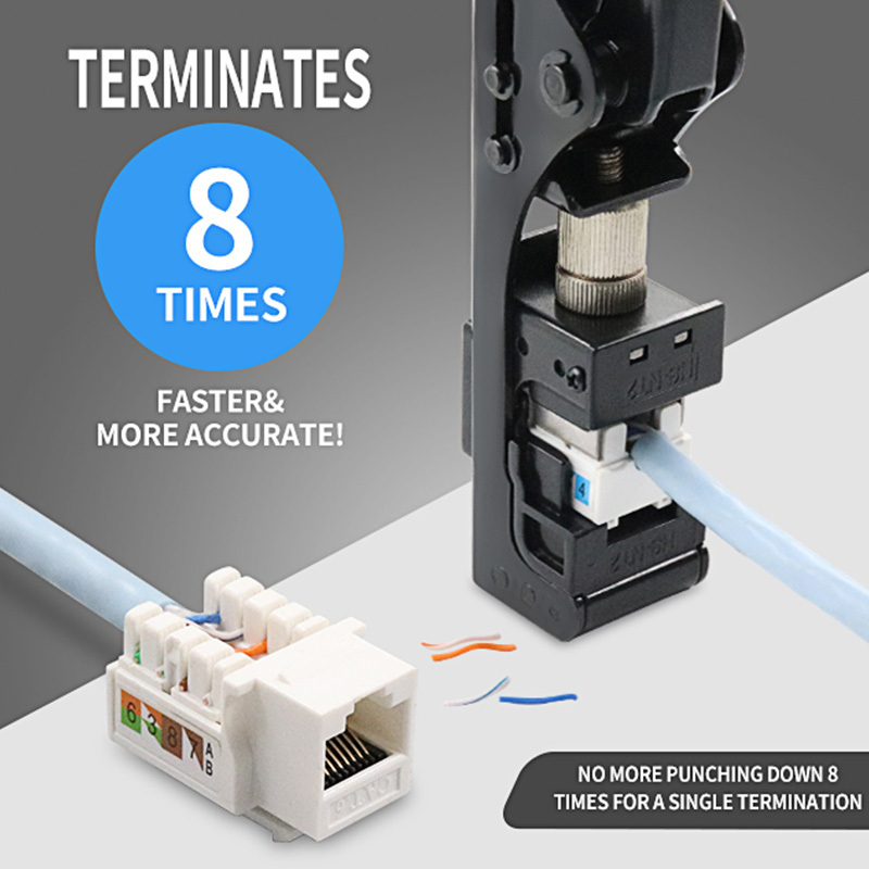 Herramienta de terminación de velocidad de perforación trapezoidal Jack RJ45 para PX-T-FN de 90 grados