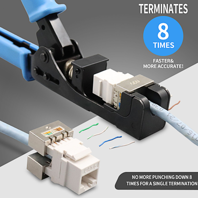 Herramienta de terminación de velocidad de perforación trapezoidal Jack RJ45 para PX-T-DS de 180 grados