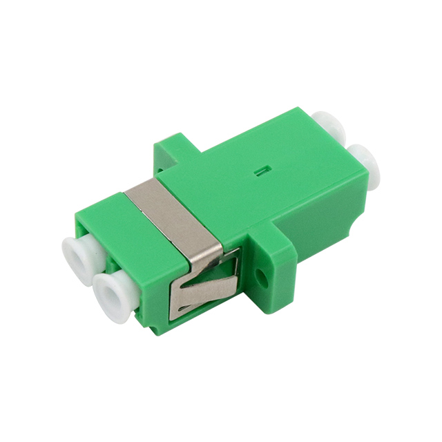 Adaptador de fibra óptica dúplex monomodo LC APC con brida